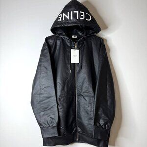 Celine hood logo zip hoodie